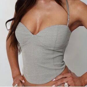 Tiger Mist McKay grey corset top